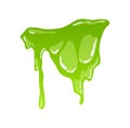 Green slime. Goo blob splashes, toxic dripping mucus. Slimy splodge and drops, liquid borders. Cartoon isolated vector Royalty Free Stock Photo