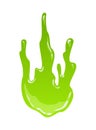 Green slime. Goo blob splashes, toxic dripping mucus. Slimy splodge and drops, liquid borders. Cartoon isolated vector