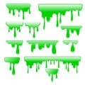 Green slime set. Collection Royalty Free Stock Photo