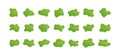 Green slime, snot blob vector icon, goo mucus set. Random simple illustration