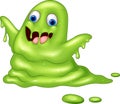 Green slimy monster cartoon Royalty Free Stock Photo