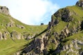 Green slopes of Marmolada mount, Italian Dolomites