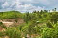 Green slopes of mountain. Preserved nature environment. Panorama of a green hill Royalty Free Stock Photo