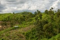 Green slopes of mountain. Preserved nature environment. Panorama of a green hill Royalty Free Stock Photo