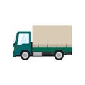 Green Small Covered Truck Isolated