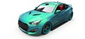 Green small sports car coupe. 3d rendering