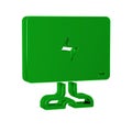 Green Smart Tv icon isolated on transparent background. Television sign.