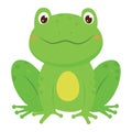 Green smiling frog. Cartoon style. Vector illustration