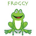 Green smily frog, isolated on white background - Cartoon Vector
