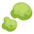 Green smoke cloud. Cartoon stream clouds, comic dust steaming, bright cloud puffs flat vector illustration icon Royalty Free Stock Photo