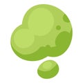 Green smoke cloud. Cartoon stream clouds, comic dust steaming, bright cloud puffs flat vector illustration icon Royalty Free Stock Photo