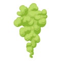Green smoke cloud. Cartoon stream clouds, comic dust steaming, bright cloud puffs flat vector illustration icon Royalty Free Stock Photo