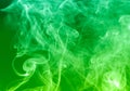 Green smoke texture on a black background Royalty Free Stock Photo