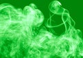 Green smoke texture on a black background Royalty Free Stock Photo