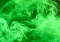 Green smoke texture on a black background Royalty Free Stock Photo