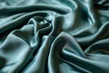 Green smooth satin or silk texture background. Green fabric abstract texture. Luxury satin cloth. Silky and wavy folds of silk Royalty Free Stock Photo