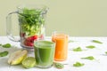 Green smoothie with blender and fruits health diet lifestyle