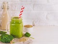 Green smoothie with buckwheat and spinach