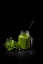 Green smoothie and herbs Royalty Free Stock Photo