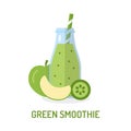 Green smoothie in jar Royalty Free Stock Photo