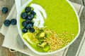 Green smoothie from kale and banana Royalty Free Stock Photo