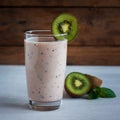 Green smoothie kiwi banana and strawberry, healthy eating, superfood Royalty Free Stock Photo