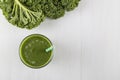 Green smoothie made with kale Royalty Free Stock Photo