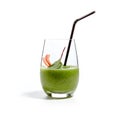 Green Smoothie with Spinach, Banana, Cucumber and Mint Isolated Royalty Free Stock Photo