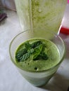 Green Smoothies with pokcoy, pineapple, Citrus, chiaseed and honey