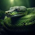 Hyper-realistic Anaconda In A Green Jungle