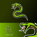 Green snake viper pioson mascot esport logo