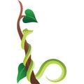 The green snake wreathe on tree colorful vector illustration