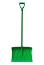 Green snow shovel with plastic handle and plastic blade