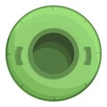 Green snow tube icon cartoon vector. Winter kid