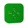 Green Snowflake icon isolated on transparent background.