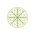 Green Snowflake Leaf Circle Star Lint Art Style