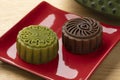 Green Snowskin or Crystal Skin Mooncake and chocolate Mooncake for Mid-Autumn Festival