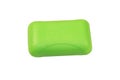 Green soap bar isolated on white background