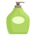 Green soap dispenser icon cartoon vector. Water bar