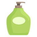 Green soap dispenser icon cartoon . Water bar