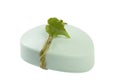 Green soap with leaf Royalty Free Stock Photo