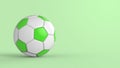 Green soccer plastic leather metal fabric ball isolated on black background. Football 3d render illlustration Royalty Free Stock Photo