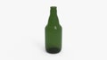 Green soda bottle. Steine Beer bottle. Isolated on white. Clipping path. 3D Rendering. Royalty Free Stock Photo