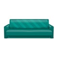 Green sofa icon, realistic style