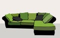 Green sofa vector