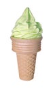 Green softserve on white background