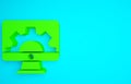 Green Software, web development, programming concept icon isolated on blue background. Programming language and program Royalty Free Stock Photo
