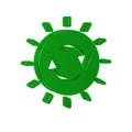 Green Solar energy panel icon isolated on transparent background. Sun with lightning symbol. Royalty Free Stock Photo