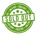 Green Sold out Stamp. Eps10 Vector Badge