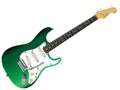 Green Solid Body Electric Guitar On White